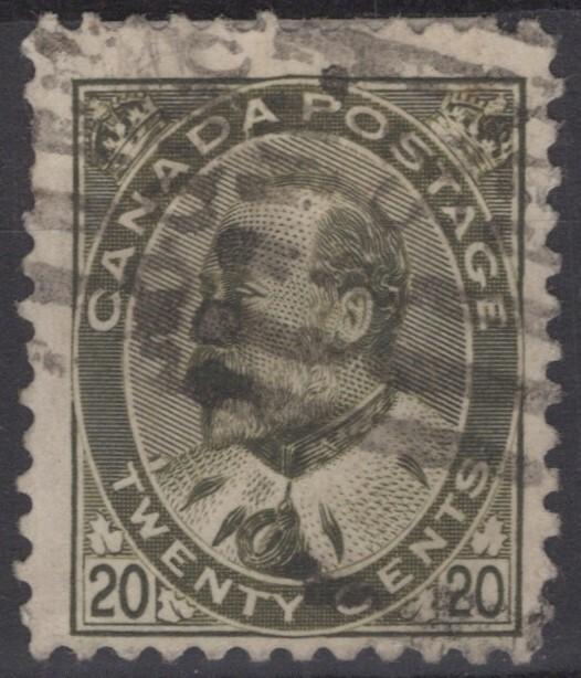 Canada 94 Used 20c olive green Royalty King Edward VII ZAYIX 121022S147