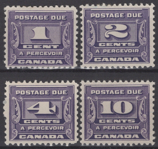 Canada J11-J14 MH 1c 2c 4c 10c dark violet Third Postage Due ZAYIX 121022S160