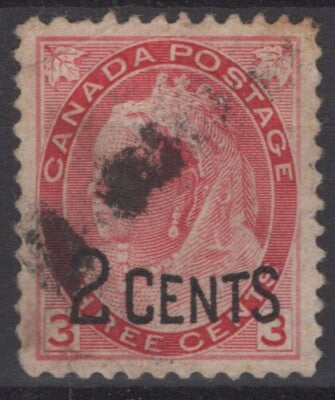 Canada 88 Used 2c on 3c carmine Royalty Queen Victoria ZAYIX 121022S142