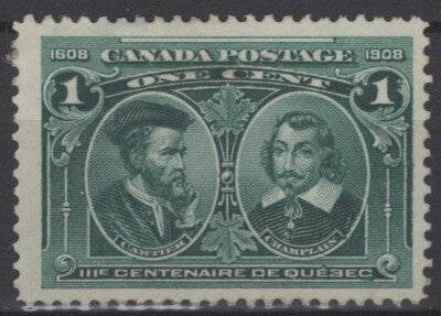 Canada 97 MNG 1c blue green Cartier & Champlain Explorers ZAYIX 121022S148