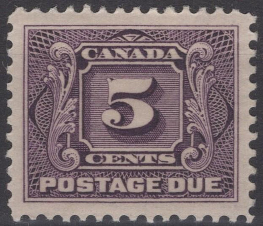 Canada J4 MH 5c violet First Postage Due perf 12 VF+ ZAYIX 121022S157