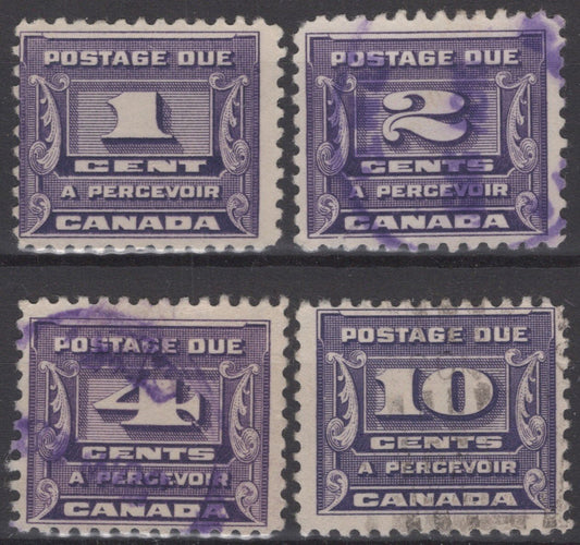 Canada J11-J14 Used 1c2c 4c 10c dark violet Third Postage Due ZAYIX 121022S161