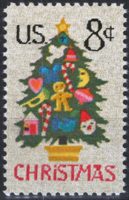 US 1508 MNH 1973 Christmas Tree Santa Candy Birds ZAYIX 021823S23M