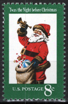 US 1472 MNH 1972 Christmas Santa Claus Bag of Toys Bugle ZAYIX 021823S10M