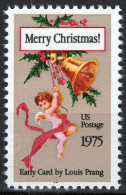 US 1580 MNH Vintage Christmas Card Cherub & Bell ZAYIX 021823S07M