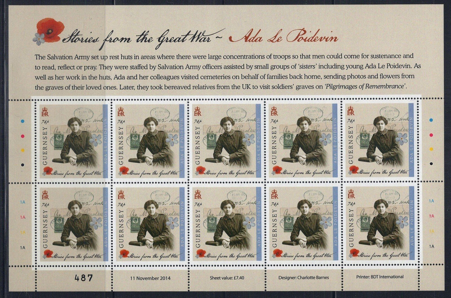 Guernsey 1275-1280 MNH WWI Military War Historical Figures ZAYIX 1223L0016