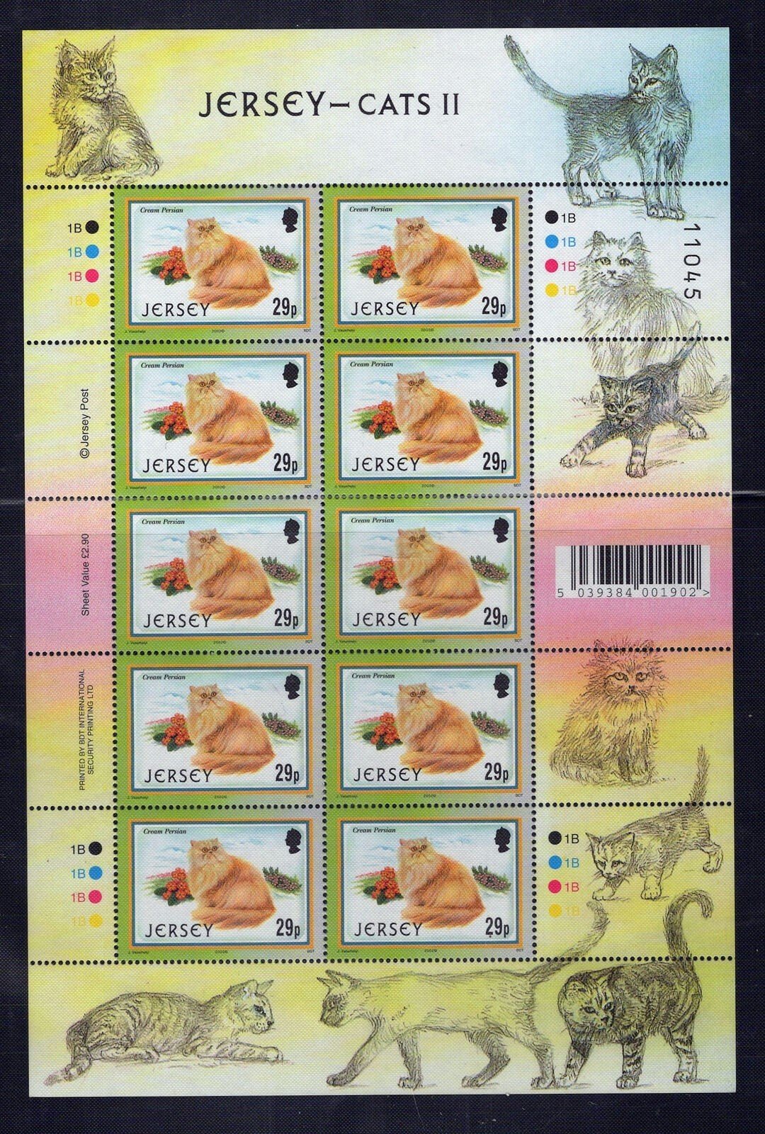 Jersey 1049-1054 MNH Domestic Cats Pets Animals ZAYIX 1223L0020M