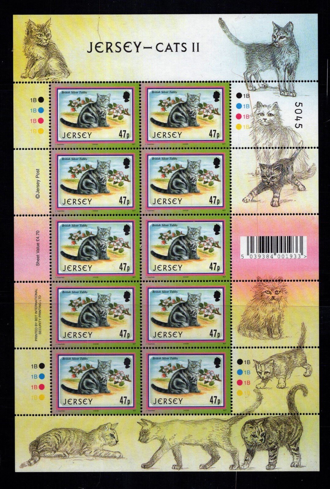 Jersey 1049-1054 MNH Domestic Cats Pets Animals ZAYIX 1223L0020M