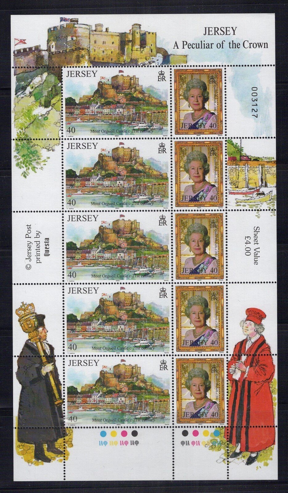 Jersey 1131-1133 MNH Mont Orgueil Castle Monarchs Royalty ZAYIX 1223L0023M