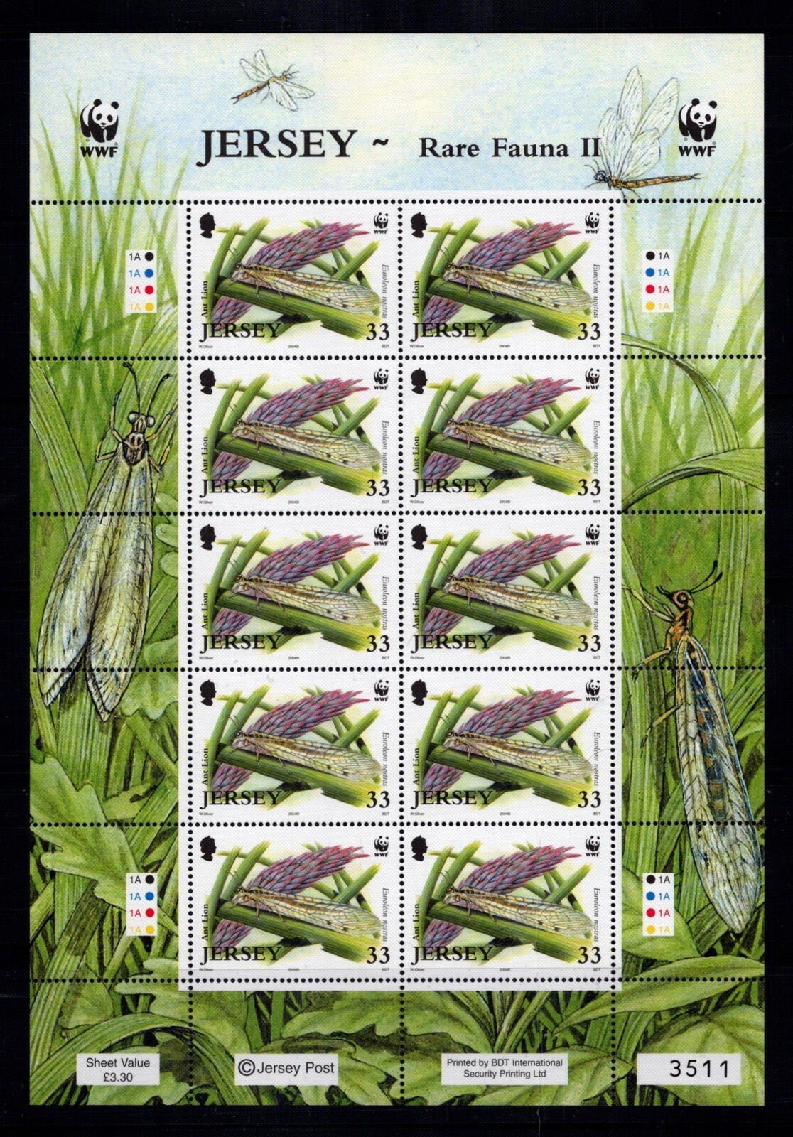 Jersey 1134-1137 MNH WWF Worldwide Fund Nature Insects Birds ZAYIX 1223L0021M