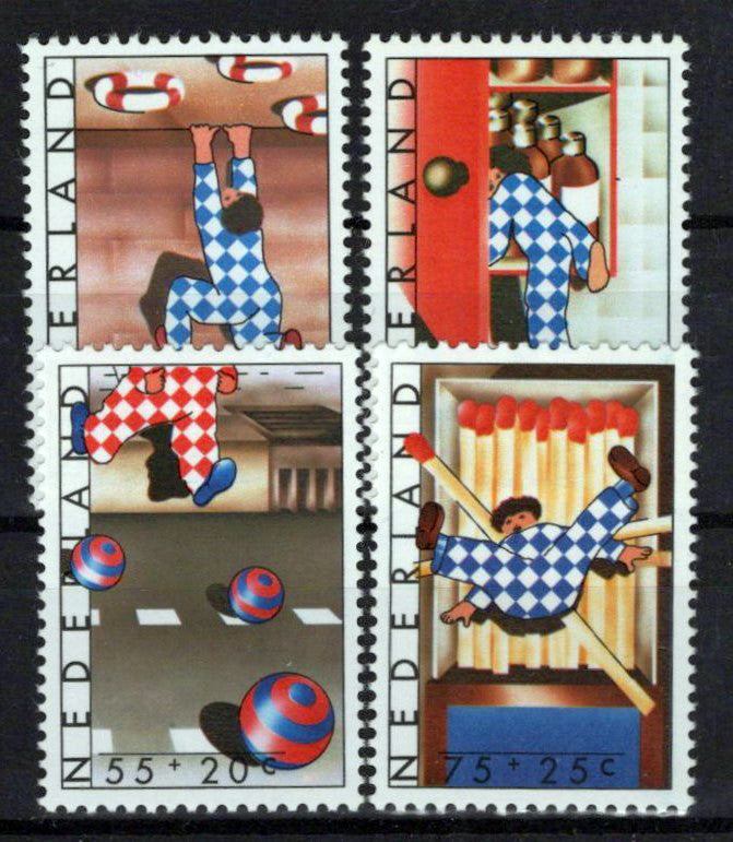 Netherlands B539-B542 MNH Semi-Postal Childhood Dangers Zayix Stamps 0225S0315