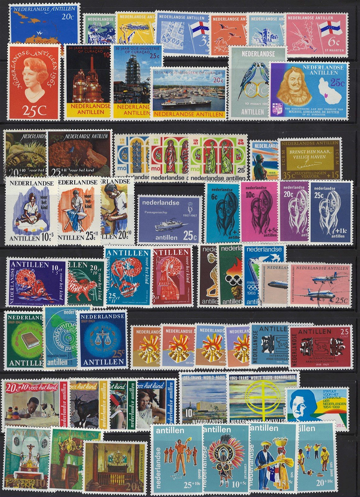 Netherlands Antilles Mint and Used Collection of 465 Stamps & SS Zayix 0425L0006