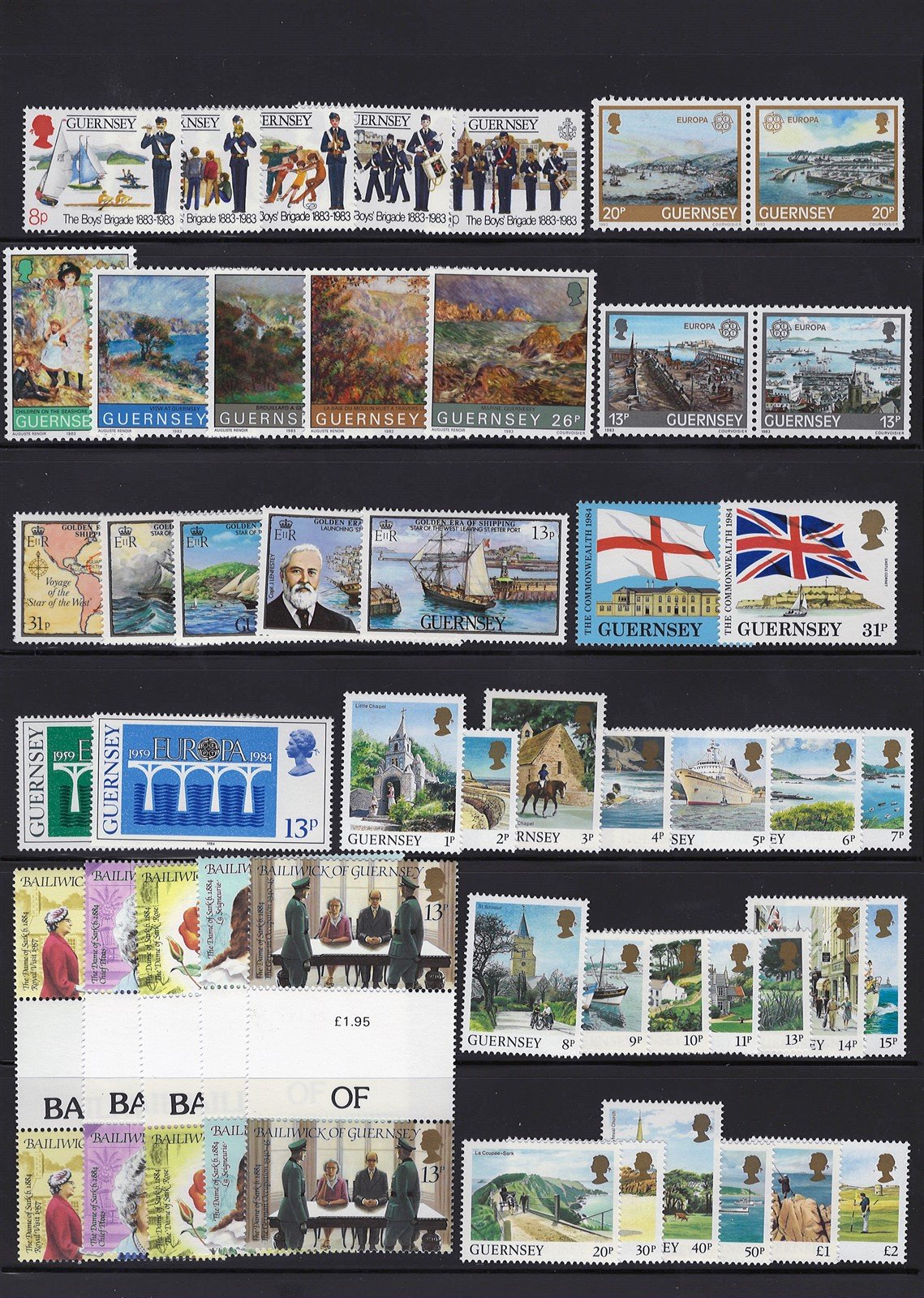 Guernsey MNH Collection of 486 Stamps Most in Complete Sets ZAYIX 0525L0002