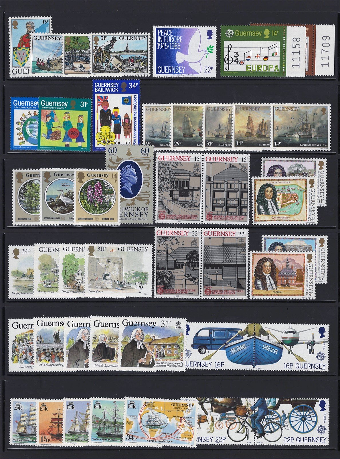 Guernsey MNH Collection of 486 Stamps Most in Complete Sets ZAYIX 0525L0002