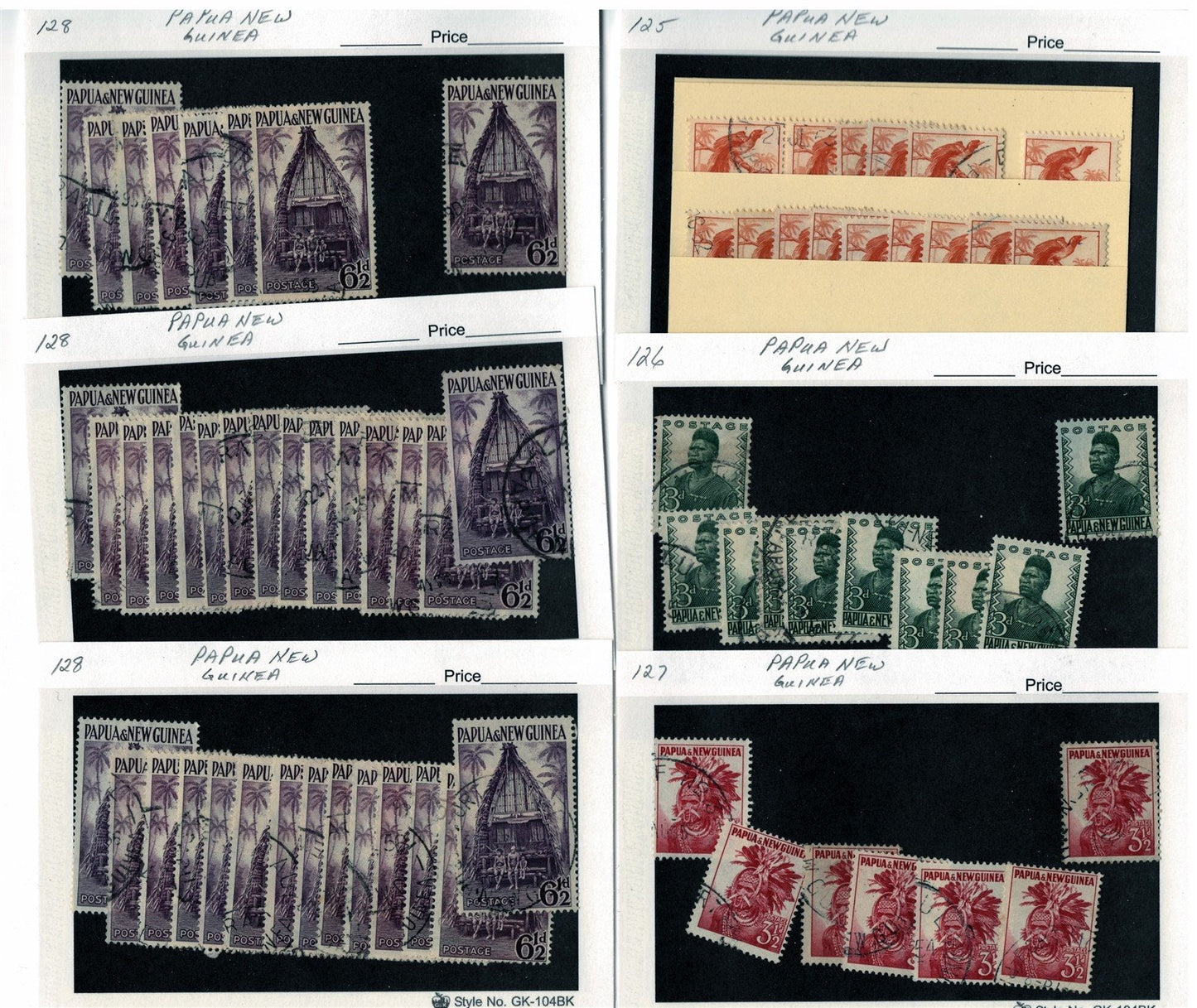 Papua New Ginea Mint & Used Collection on 215 Dealer Cards ZAYIX 0525MAR005
