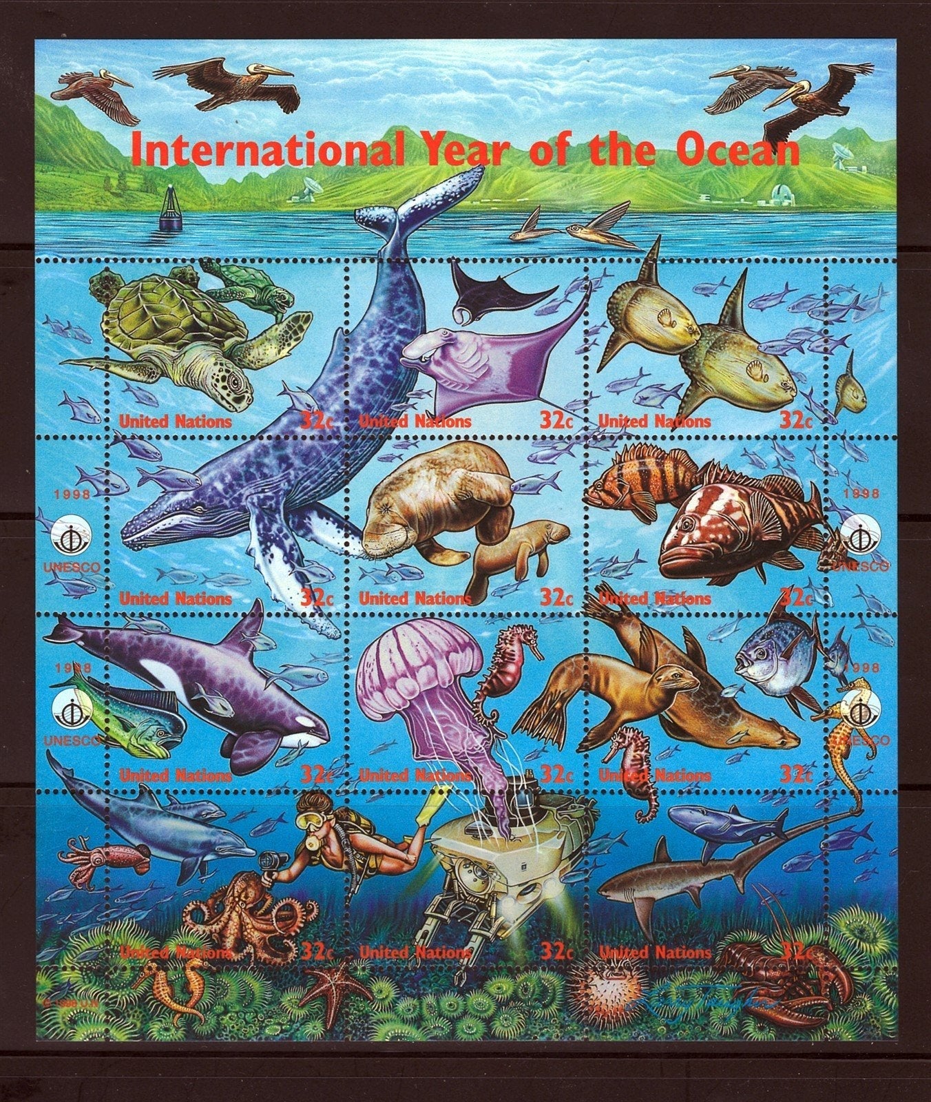 Marine Life, Fish, Whales, Seals Mint/Used Collection on 8 Pages ZAYIX 0525L0007