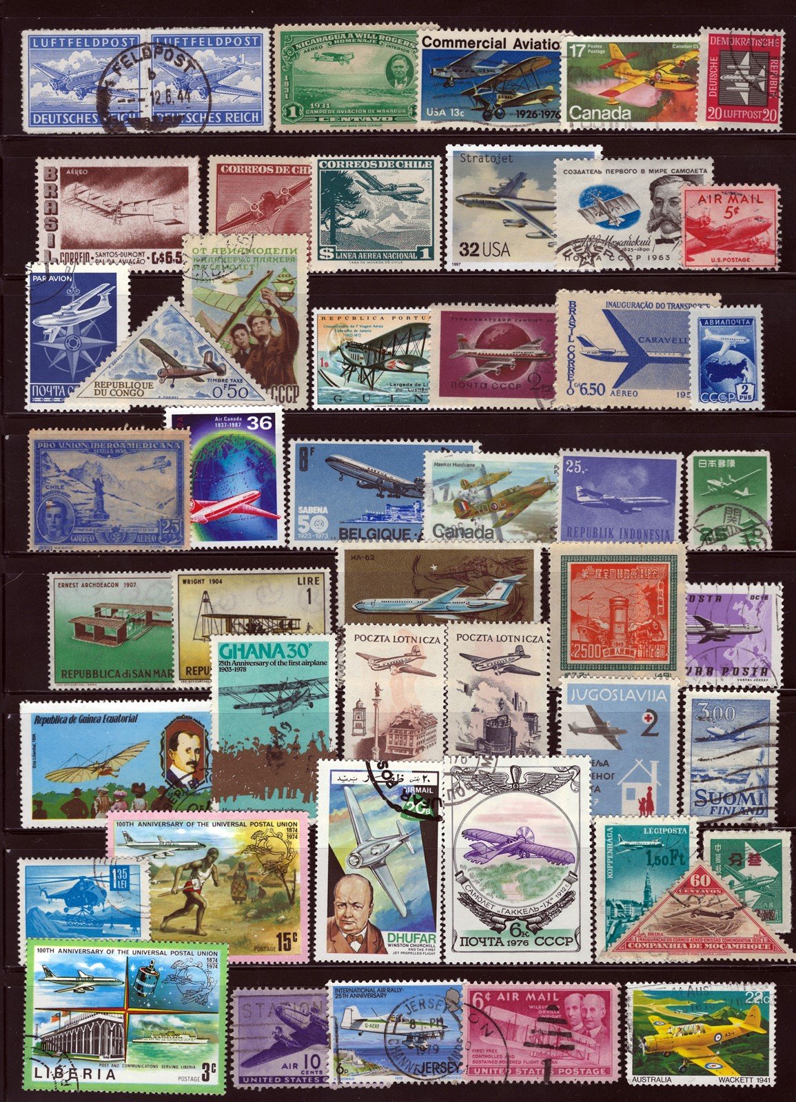 Aviation Stamp Collection Mint & Used Aircraft & Pilots ZAYIX 0425S0296