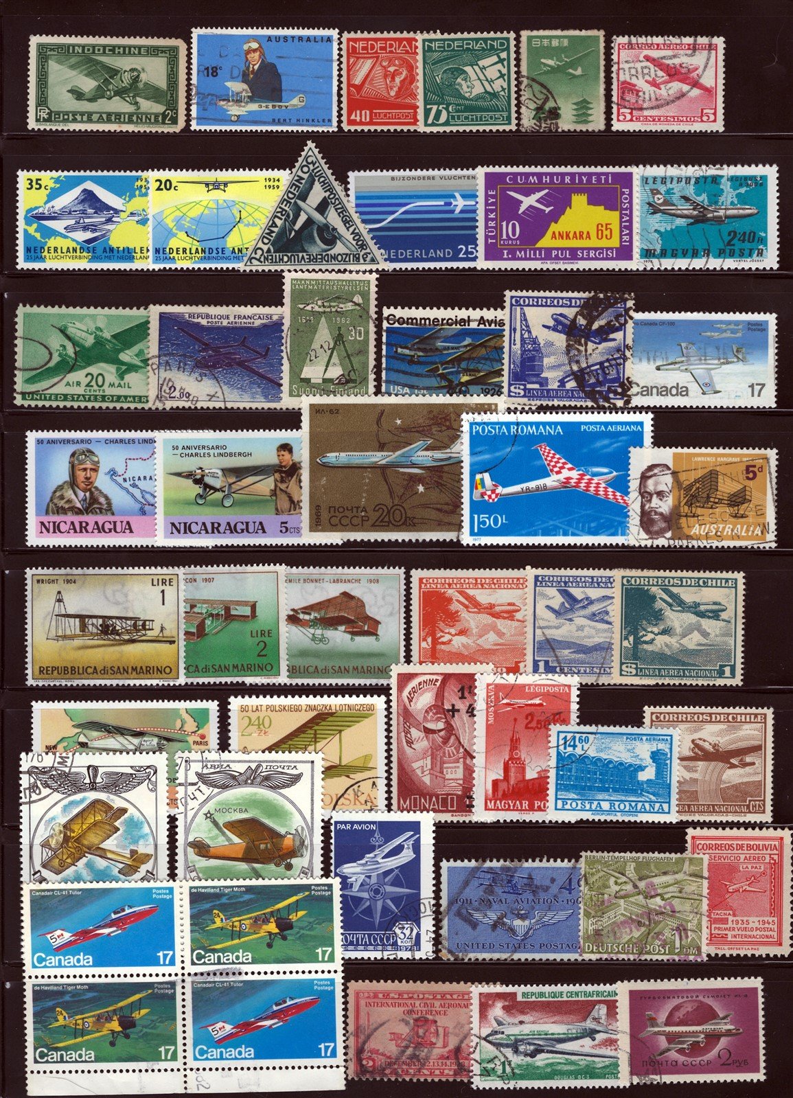 Aviation Stamp Collection Mint & Used Aircraft & Pilots ZAYIX 0425S0297