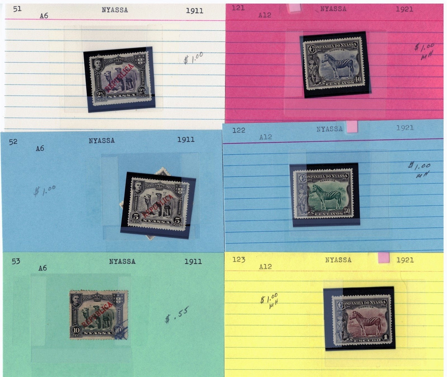 Nyassa Mint & Used Collection on 65 Dealer Cards ZAYIX 0525MAR006