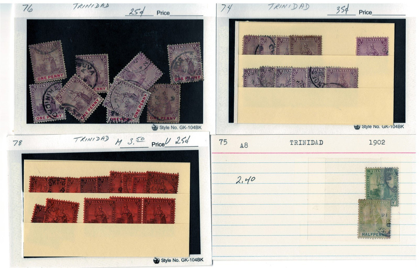 Trinidad Classic Era Mint & Used Stamp Collection on 46 Cards ZAYIX 0525MAR008