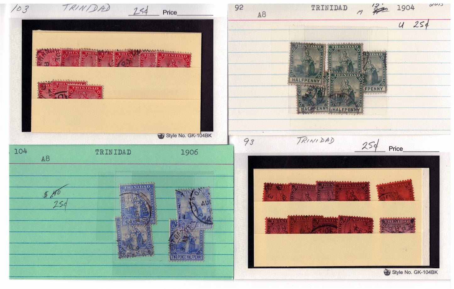 Trinidad Classic Era Mint & Used Stamp Collection on 46 Cards ZAYIX 0525MAR008
