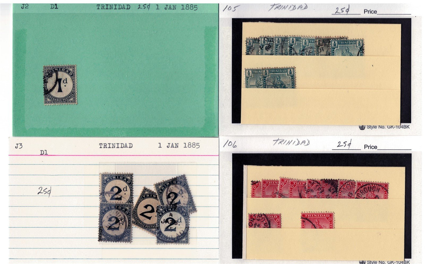 Trinidad Classic Era Mint & Used Stamp Collection on 46 Cards ZAYIX 0525MAR008