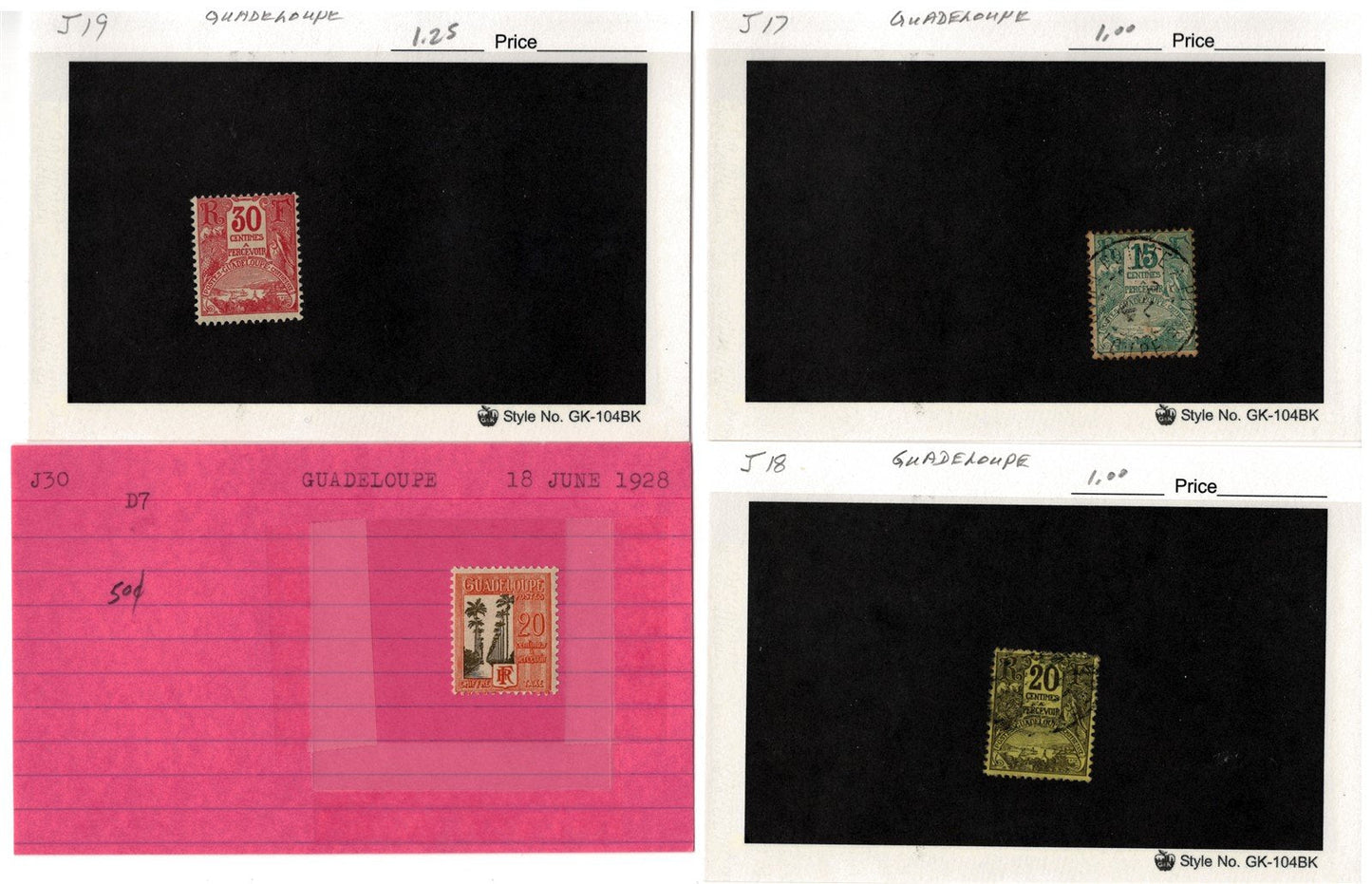 Guadeloupe Mint & Used Stamp Collection on 55 Cards ZAYIX 0525MAR009