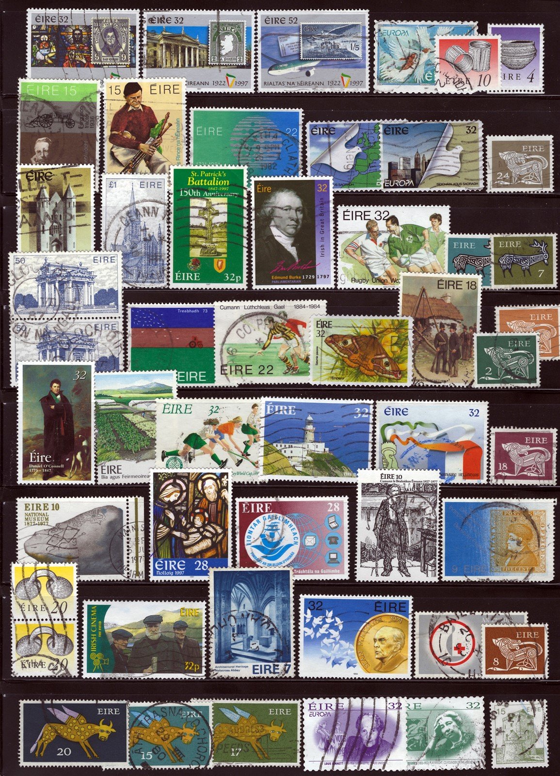 400 Used Ireland Stamp Collection with High Values on 9 Pages ZAYIX 0525L0012