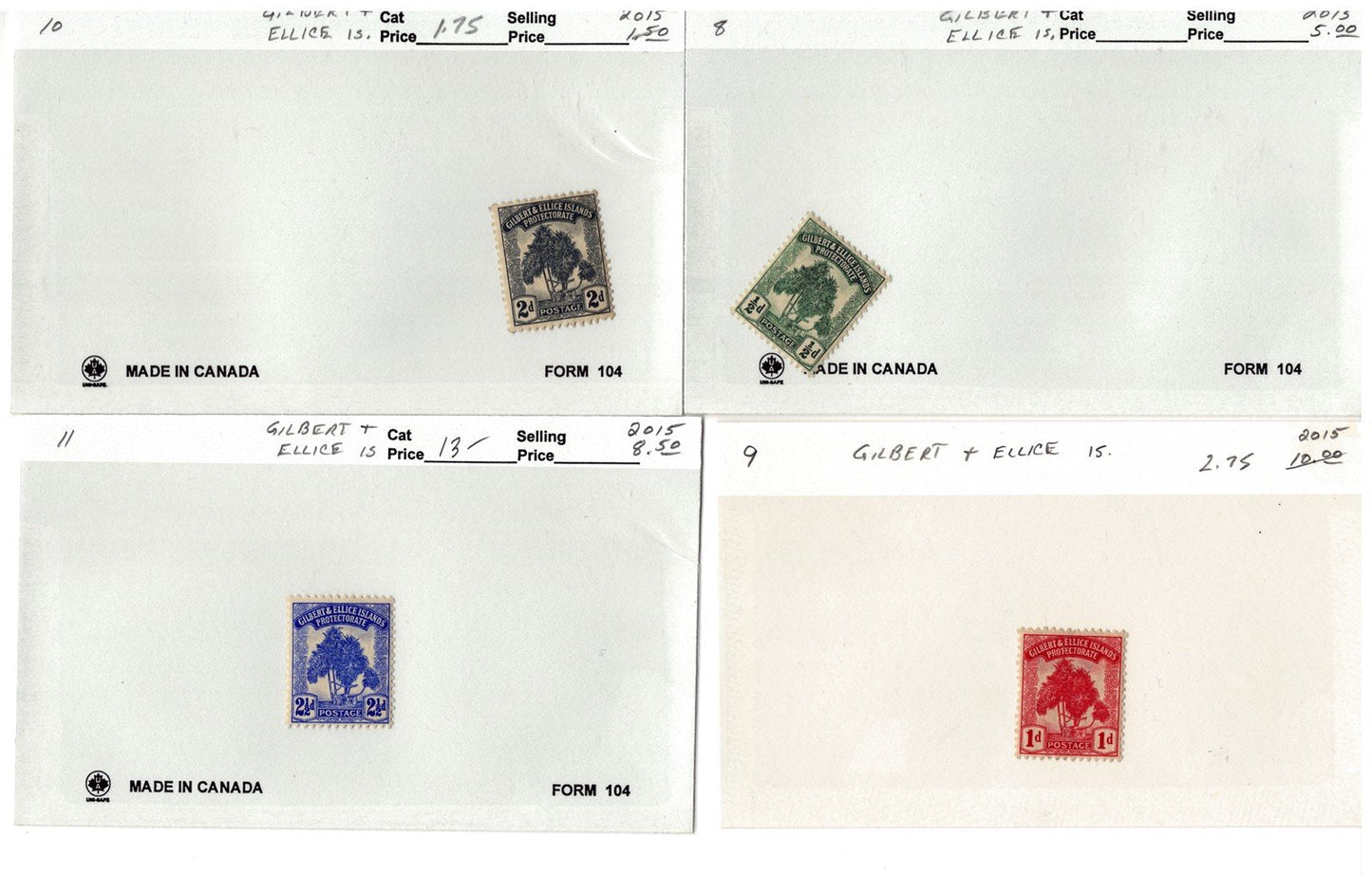 Gilbert & Ellice Islands mint/used Stamp Collection, 140 Cards ZAYIX 0525MAR014