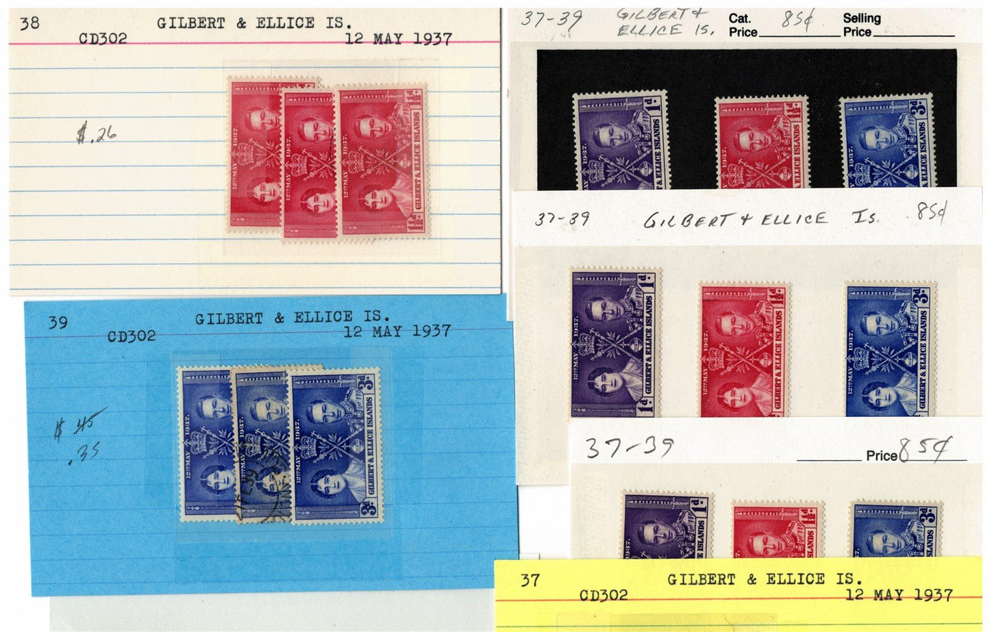 Gilbert & Ellice Islands mint/used Stamp Collection, 140 Cards ZAYIX 0525MAR014