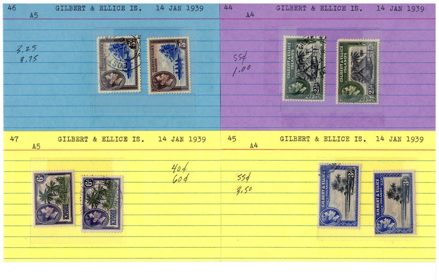 Gilbert & Ellice Islands mint/used Stamp Collection, 140 Cards ZAYIX 0525MAR014