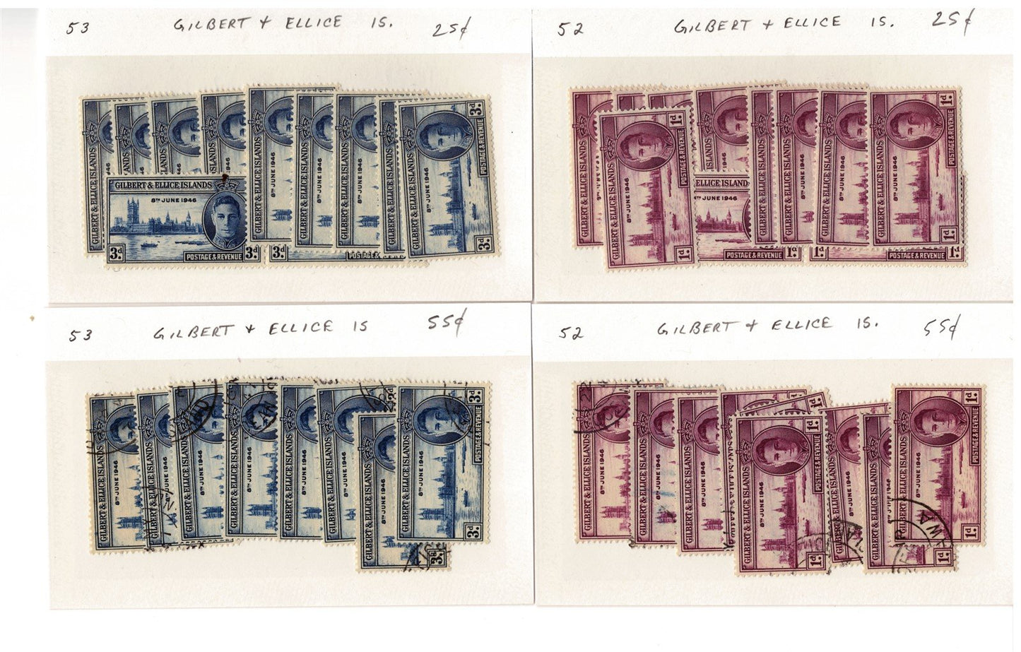 Gilbert & Ellice Islands mint/used Stamp Collection, 140 Cards ZAYIX 0525MAR014