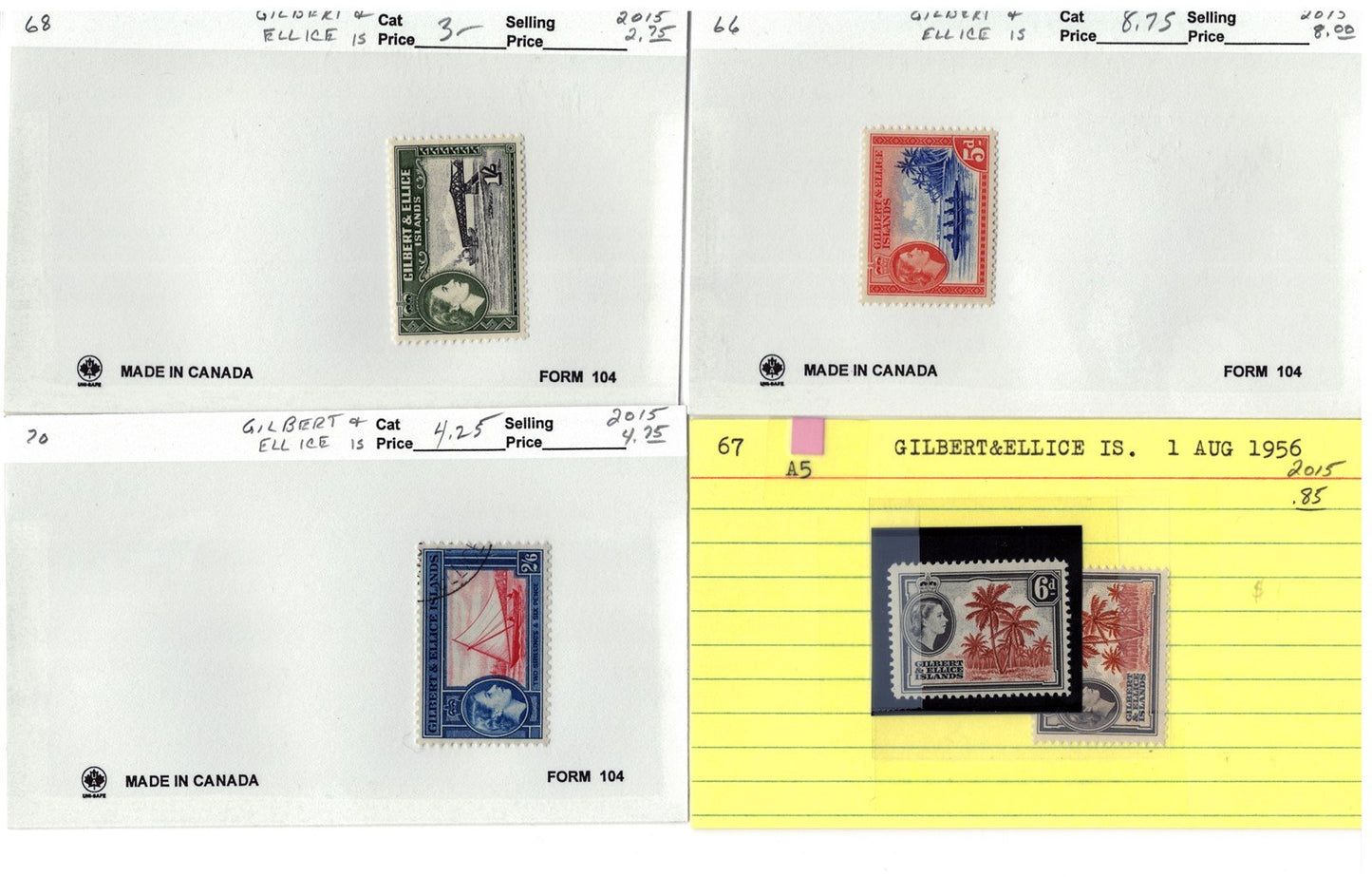Gilbert & Ellice Islands mint/used Stamp Collection, 140 Cards ZAYIX 0525MAR014
