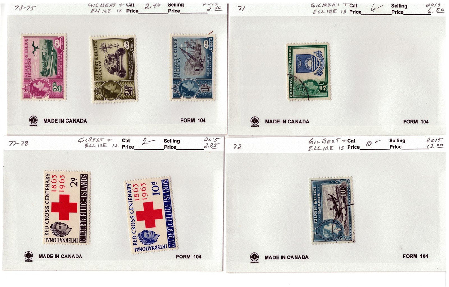 Gilbert & Ellice Islands mint/used Stamp Collection, 140 Cards ZAYIX 0525MAR014