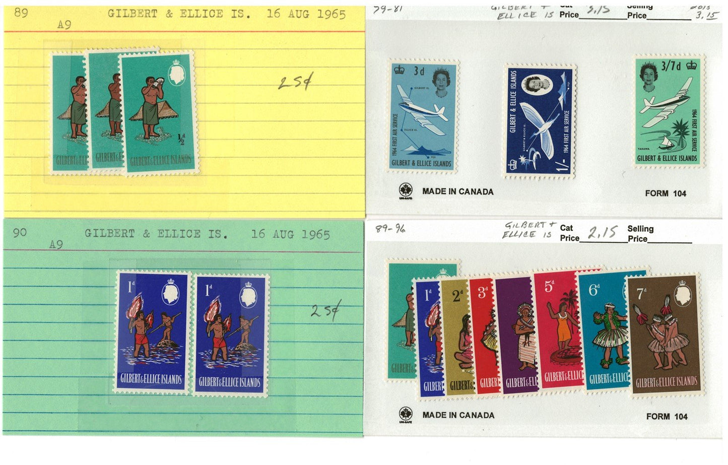 Gilbert & Ellice Islands mint/used Stamp Collection, 140 Cards ZAYIX 0525MAR014