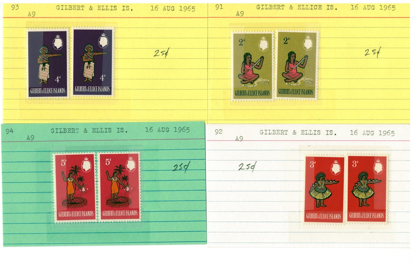 Gilbert & Ellice Islands mint/used Stamp Collection, 140 Cards ZAYIX 0525MAR014