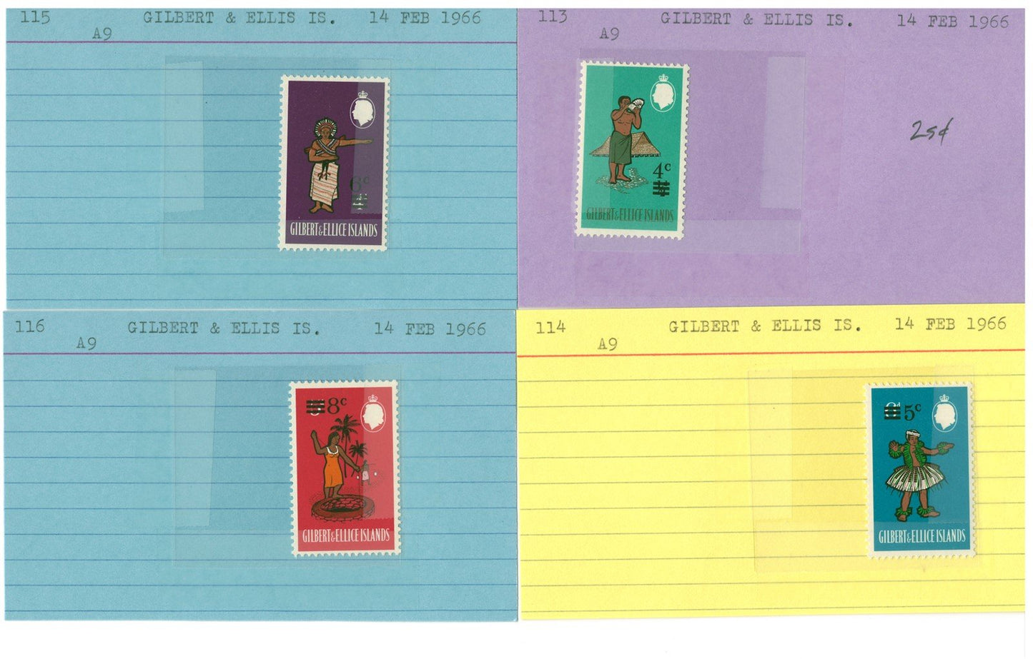 Gilbert & Ellice Islands mint/used Stamp Collection, 140 Cards ZAYIX 0525MAR014