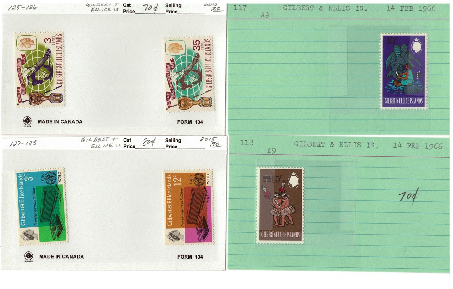 Gilbert & Ellice Islands mint/used Stamp Collection, 140 Cards ZAYIX 0525MAR014