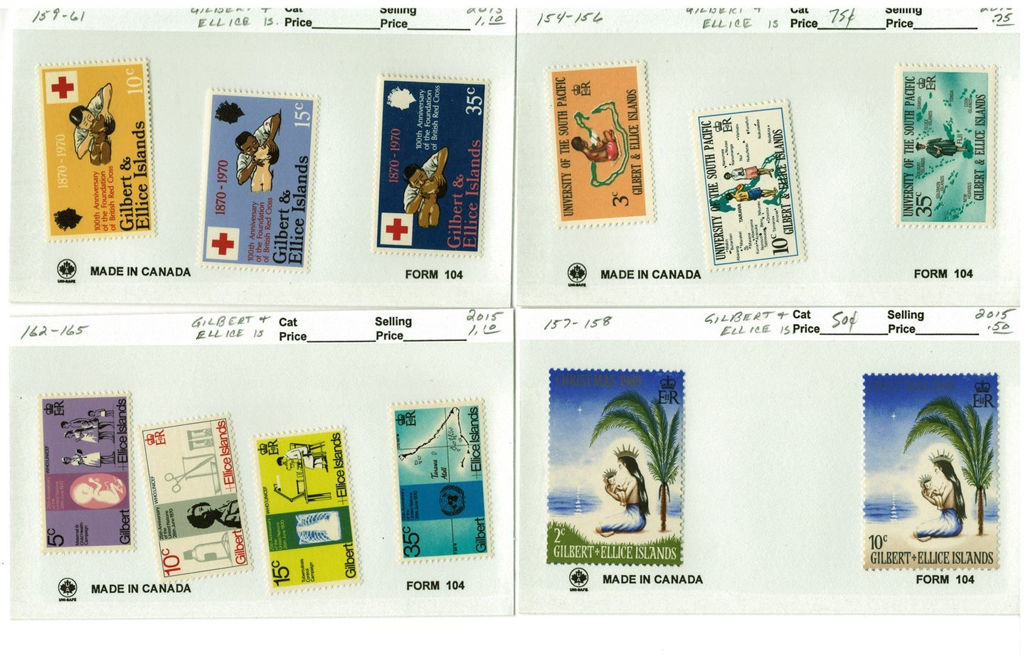Gilbert & Ellice Islands mint/used Stamp Collection, 140 Cards ZAYIX 0525MAR014