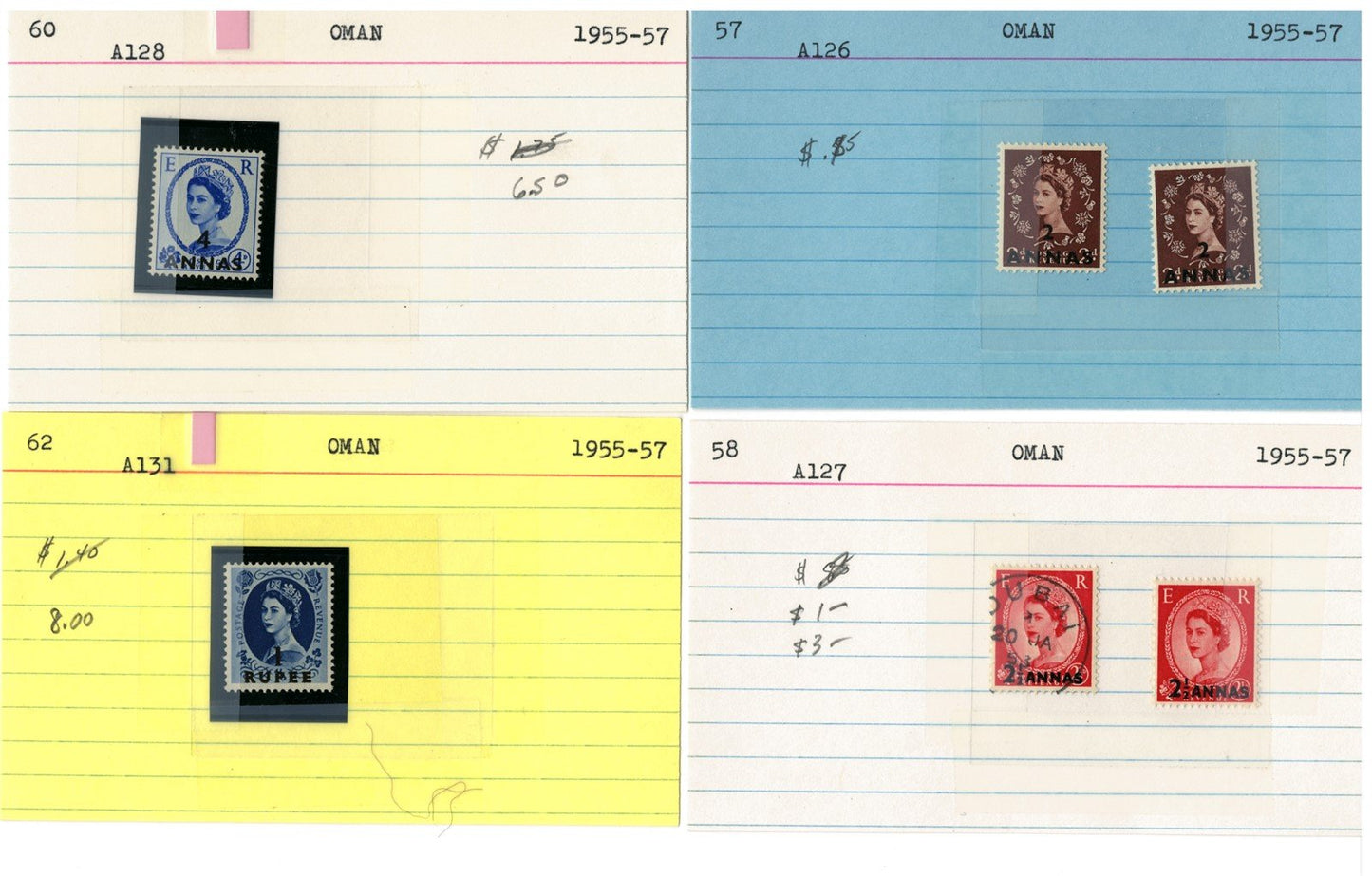 Oman mint/used Stamp Collection, 42 Cards ZAYIX 0525MAR015
