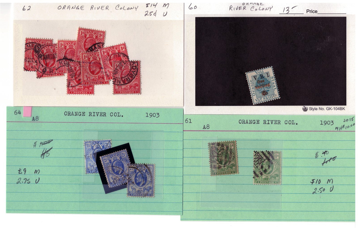 Orange River Colony mint/used Stamp Collection, 49 Cards ZAYIX 0525MAR016