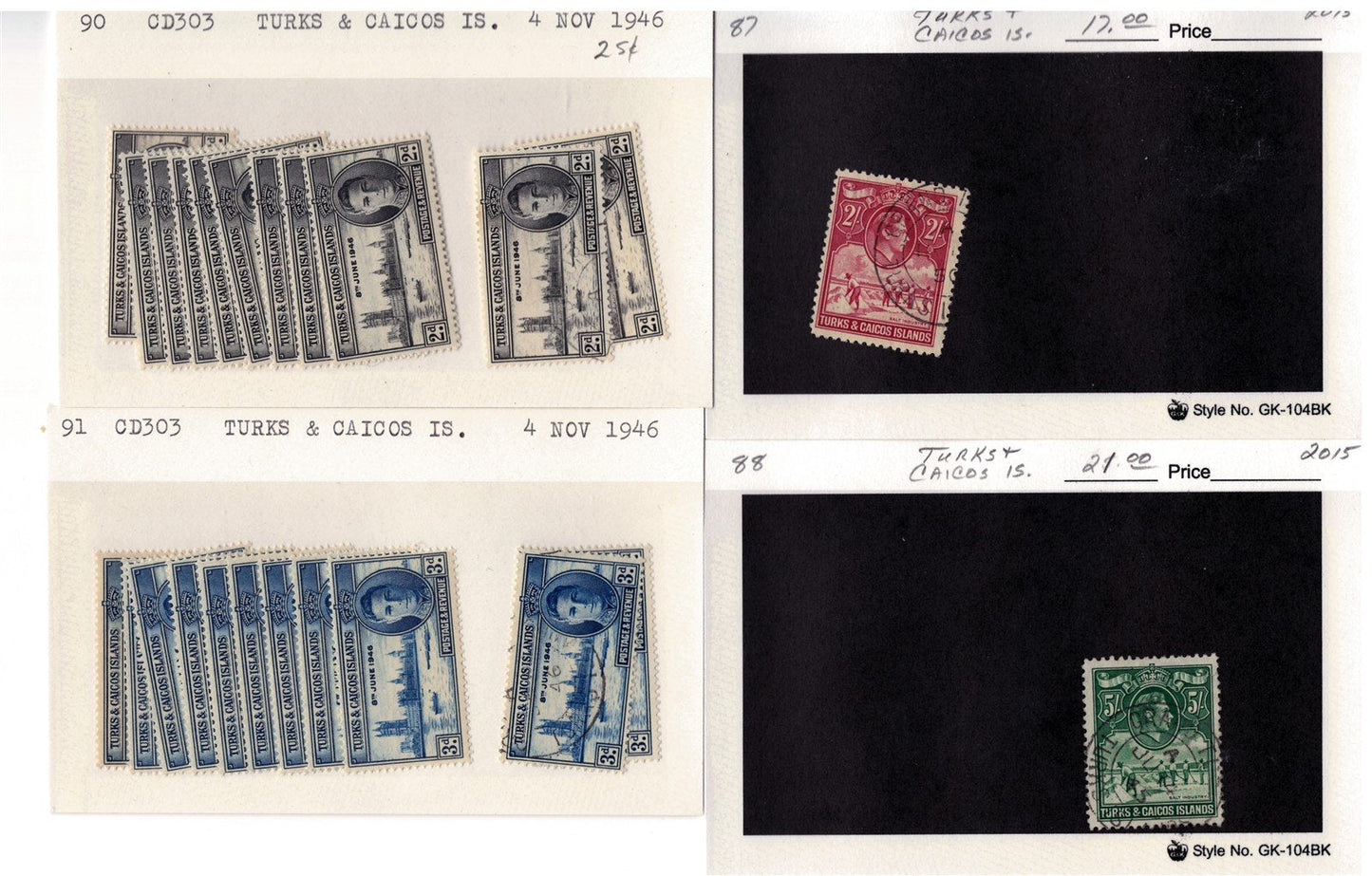 Turks & Caicos Islands mint/used Stamp Collection on 165 Cards ZAYIX 0525MAR017