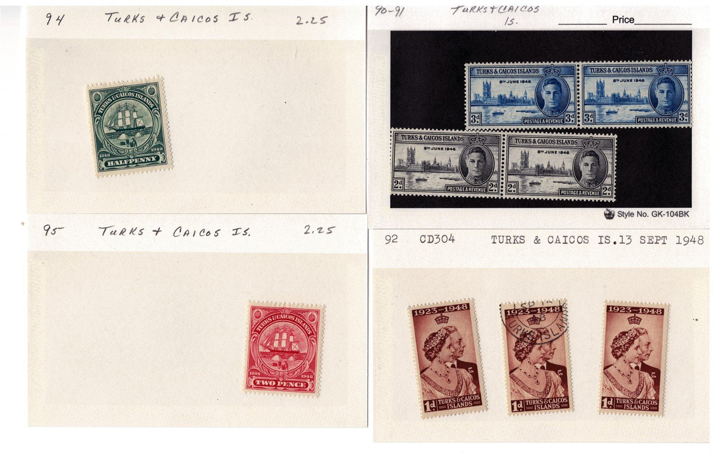 Turks & Caicos Islands mint/used Stamp Collection on 165 Cards ZAYIX 0525MAR017