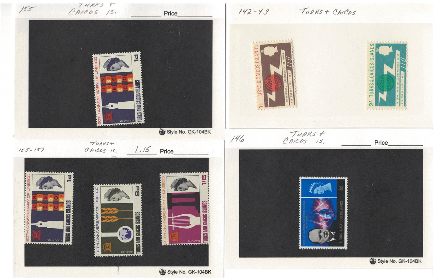 Turks & Caicos Islands mint/used Stamp Collection on 165 Cards ZAYIX 0525MAR017