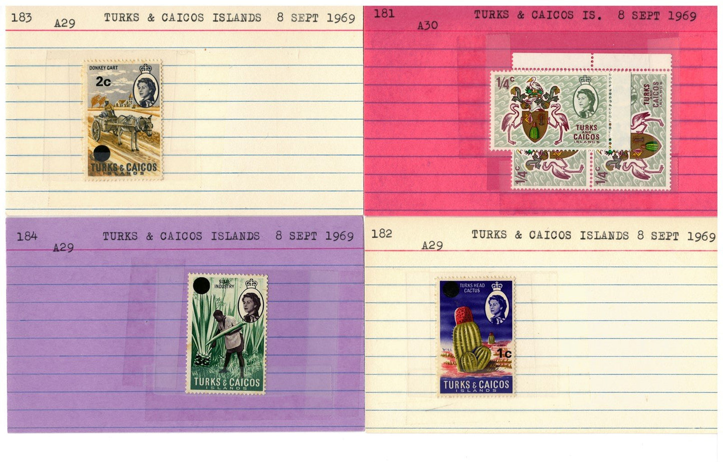 Turks & Caicos Islands mint/used Stamp Collection on 165 Cards ZAYIX 0525MAR017