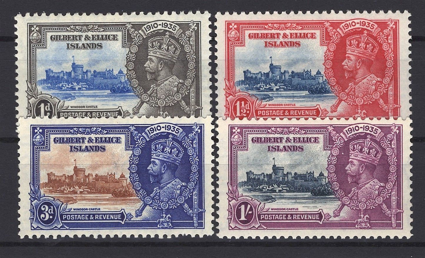 Gilbert & Ellice Islands 33-36 MLH VF Silver Jubilee ZAYIX STAMP 0525S0056