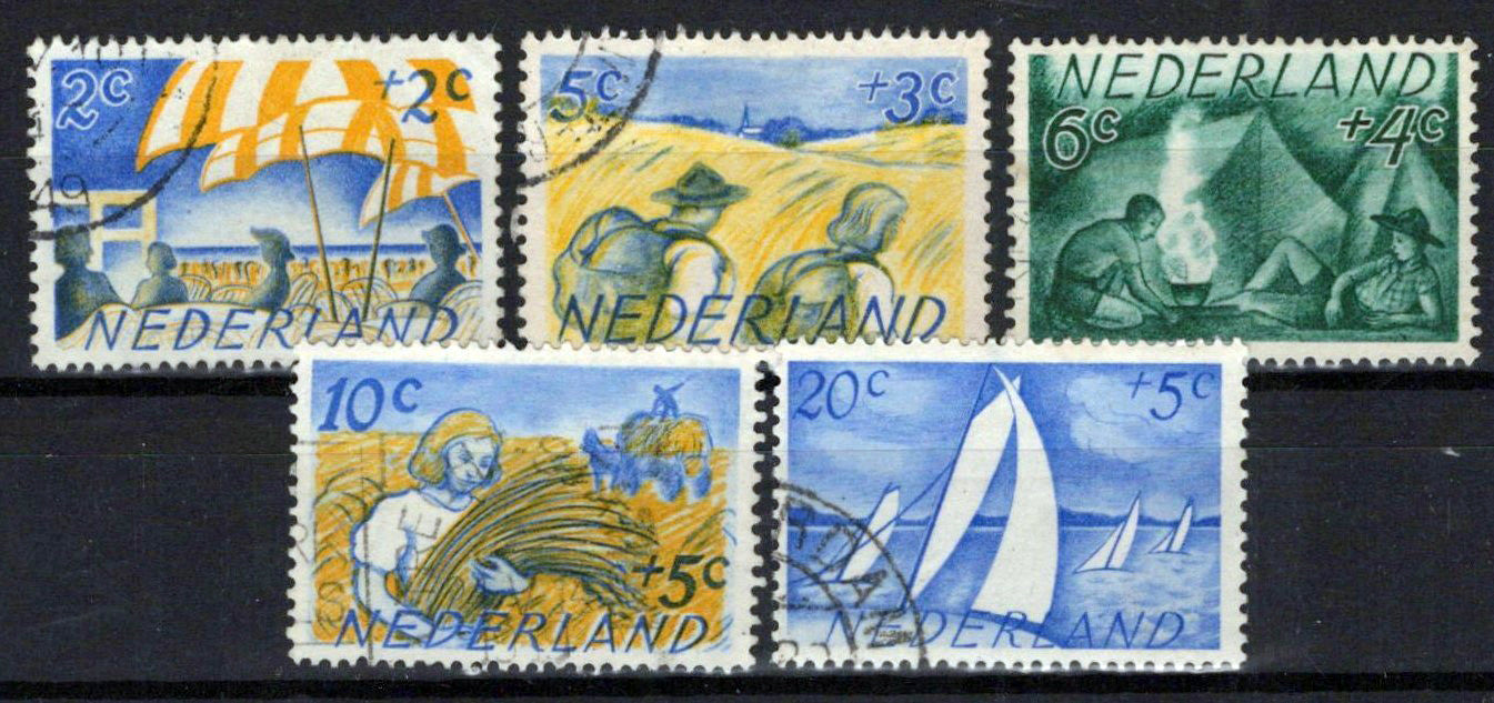 Netherlands B194-B198 Used Sailing Agriculture Camping Zayix Stamps 0225S0245