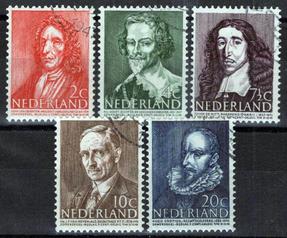 Netherlands B175-B179 CTO Semi-Postal Historical Figures Zayix Stamps 0225S0255M