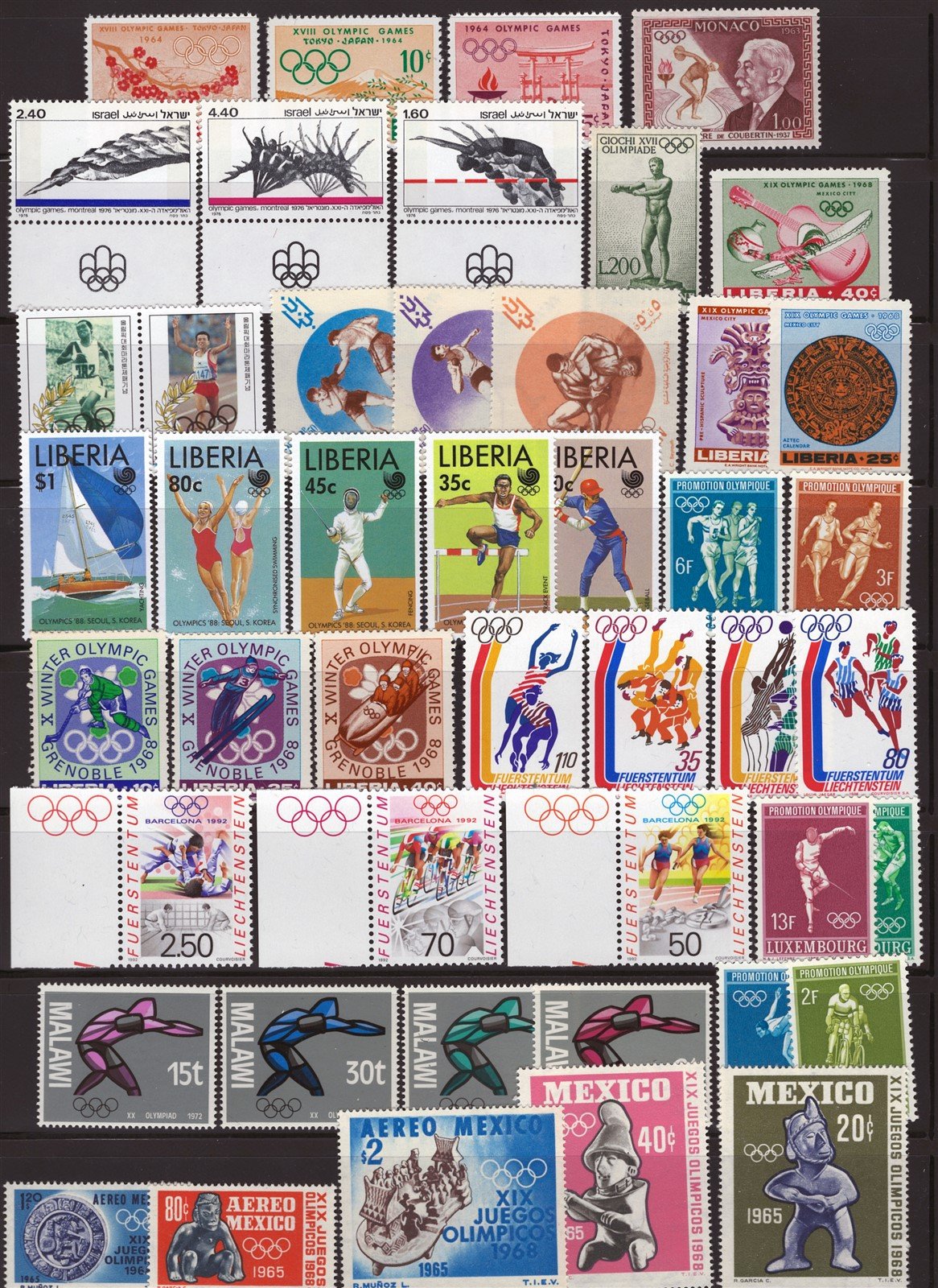 Summer Olympic Games MNH Topical Stamp Collection on 6 Pages ZAYIX 0525L0031