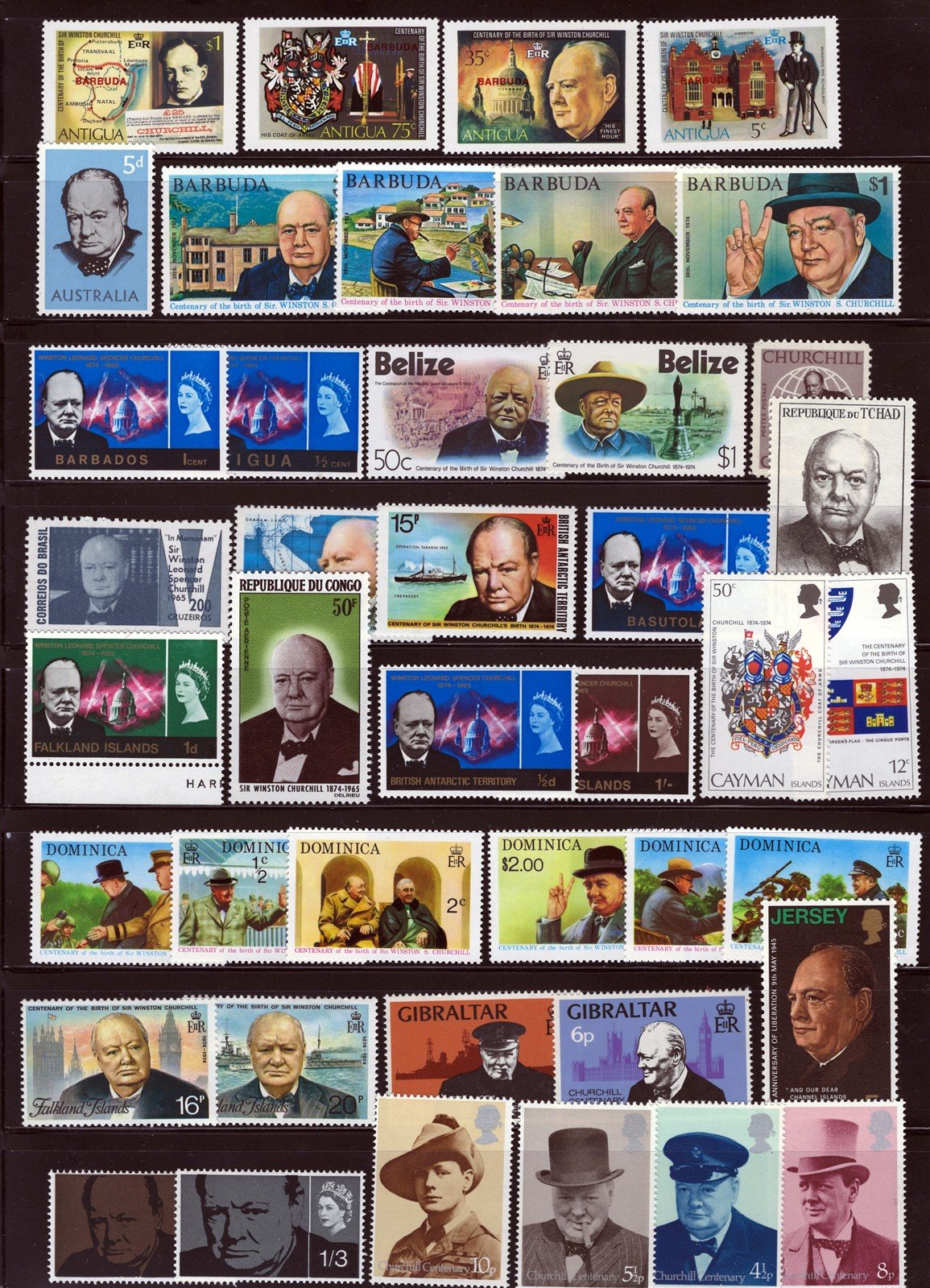 Winston Churchill Mint & Used Topical Stamp Collection ZAYIX 0525L0036
